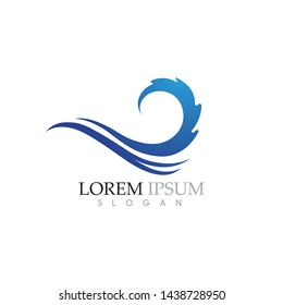 Water wave vector illustration  logo
