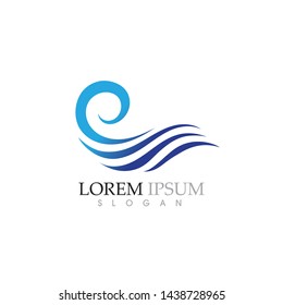 Water wave vector illustration  logo