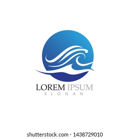 Water wave vector illustration  logo