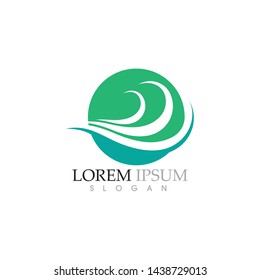 Water wave vector illustration  logo
