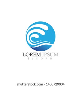 Water wave vector illustration  logo