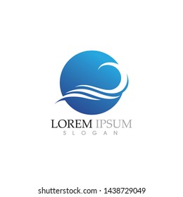 Water wave vector illustration  logo
