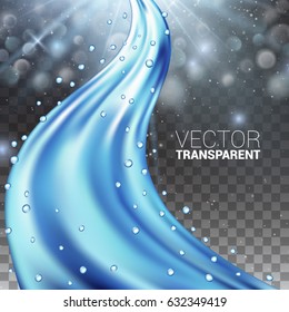 Water Wave. Vector Illustration Transparency Background Realistic Design Elements. Vector Illustration.