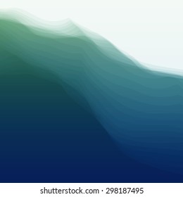 Water Wave. Vector Illustration For Your Design. Flowing Background With Halftone. Can Be Used For Banner, Flyer, Book Cover, Poster, Web Banners.