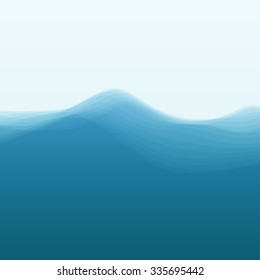 Ola de agua. Ilustración De Vectores Para Su Diseño. Fondo Fluido Con Medio Tono. 
