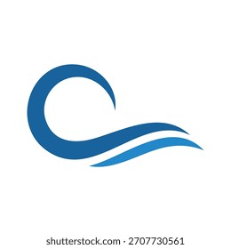 Ilustrador de Plantilla de icono de naturaleza de logotipo de océano de onda de agua