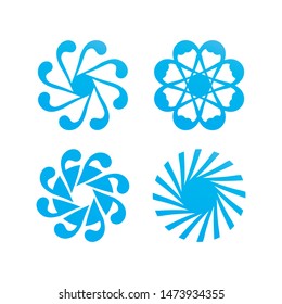 water and Waves beach logo and symbols template icons app
