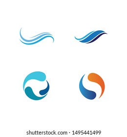 water and Waves beach logo and symbols template icons app
