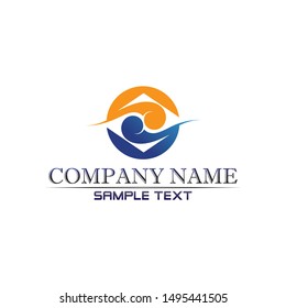 water and Waves beach logo and symbols template icons app
