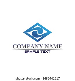 water and Waves beach logo and symbols template icons app
