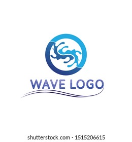 water and Waves beach logo and symbols template icons app
