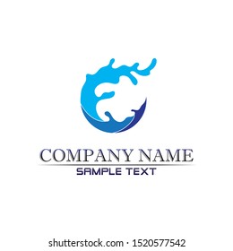 water Waves beach logo and symbols template icons app
