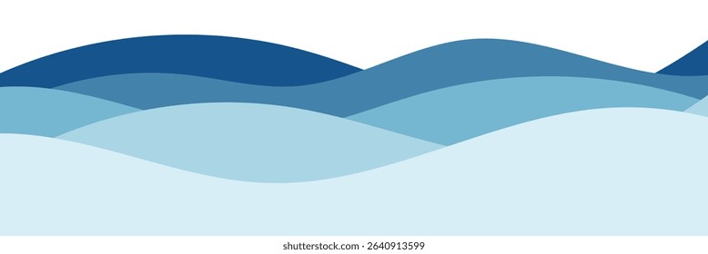 Water waves blue flow background vector image simple graphic illustration, abstract fluid wavy river pattern shape backdrop, ocean sea cartoon fun cute zigzag curve motion element, smoke decor .EPS 10