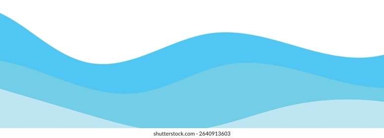 Water waves blue flow background vector image simple graphic illustration, abstract fluid wavy river pattern shape backdrop, ocean sea cartoon fun cute zigzag curve motion element, smoke decor .EPS 10