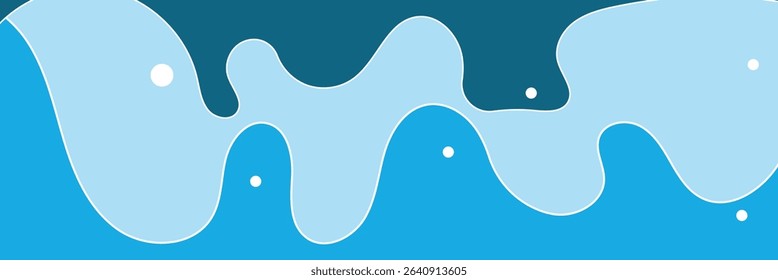 Water waves blue flow background vector image simple graphic illustration, abstract fluid wavy river pattern shape backdrop, ocean sea cartoon fun cute zigzag curve motion element, smoke decor .EPS 10