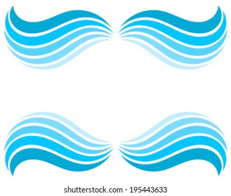 Water waves border. Vector illustration