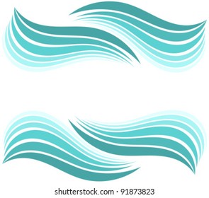 Water waves border. Vector illustration design