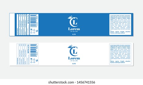 water waves, bottle label template 