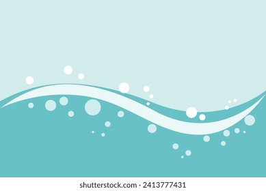 Water with waves and bubbles. Vector abstract background