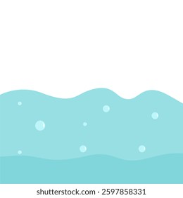 Water Waves with Bubbles, World Water Day Celebration Illustration