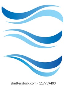 water waves design elements vector set