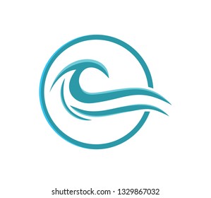water waves design elements vector logo template