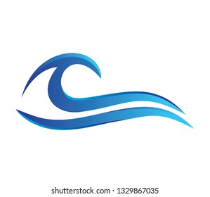 water waves design elements vector logo template