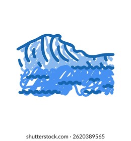 ondas de água desastre ícone doodle esboço vetor. ondas de água sinal de desastre. ilustração símbolo isolado