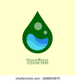 water waves in water droplets logo icon. vector flat abstract design.