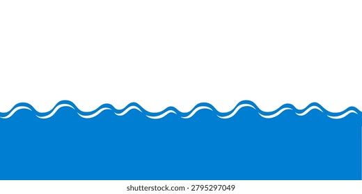 Water waves during a storm. Seamless waves pattern
