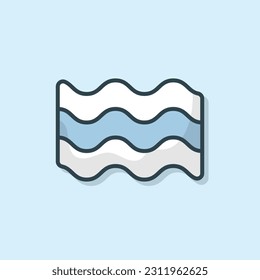 Water Waves flat outlined icon