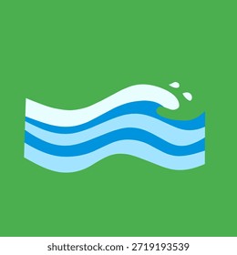 Ondas de agua en estilo plano para el Diseño gráfico de agua limpia. Ideal para fondos, infografías, campañas ecológicas e imágenes de marca ambiental.