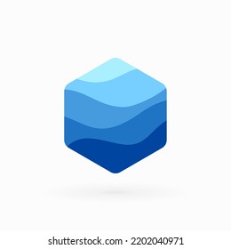 water waves hexagon logo - water vector