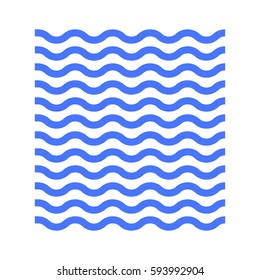 Water or waves icon. Blue wavy lines. Vector illustration.