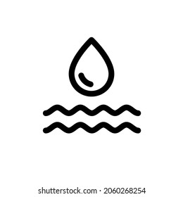 Wasserwellen-Symbol, bearbeitbarer Schlaganfall, Vektorgrafik