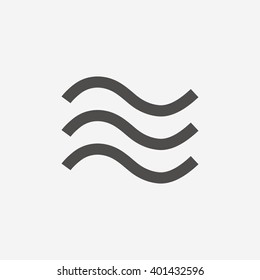 Water waves icon. Flood symbol. Flat sign on white background. Vector