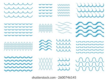 Water waves icon set. Waves logo. Water icon. EPS 10