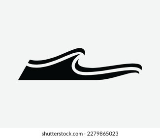 Water Waves Icon Tidal Wave Sea Ocean Tide Tsunami Shape Surfing Black White Silhouette Symbol Sign Graphic Clipart Artwork Illustration Pictogram svg
