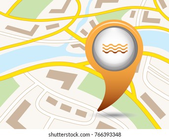 Water waves icon. Vector illustration