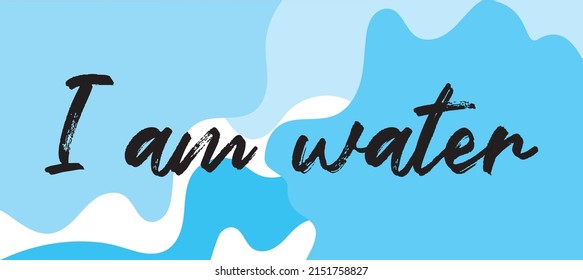 Ilustración de ondas de agua con vector caligráfico de mensaje