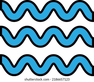 Olas de agua, ilustración, vector sobre un fondo blanco.