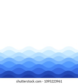 Water waves isolated on white background. For web site, poster,placard,backdrop and surface. Useful for banner and wallpaper. Creative art concept, vector illustration, eps 10