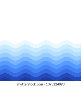 Water waves isolated on white background. For web site, poster,placard,backdrop and surface. Useful for banner and wallpaper. Creative art concept, vector illustration, eps 10