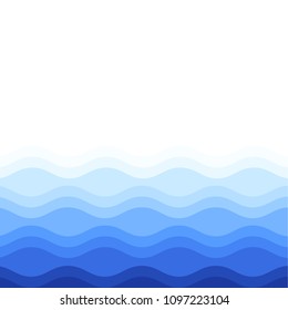 Water waves isolated on white background. For web site, poster,placard,backdrop and surface. Useful for banner and wallpaper. Creative art concept, vector illustration, eps 10