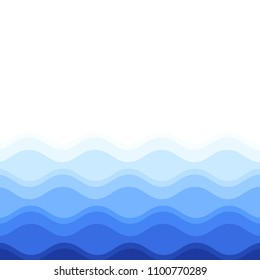 Water waves isolated on white background. For web site, poster,placard,backdrop and surface. Useful for banner and wallpaper. Creative art concept, vector illustration, eps 10