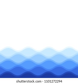 Water waves isolated on white background. For web site, poster,placard,backdrop and surface. Useful for banner and wallpaper. Creative art concept, vector illustration, eps 10