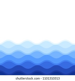 Water waves isolated on white background. For web site, poster,placard,backdrop and surface. Useful for banner and wallpaper. Creative art concept, vector illustration, eps 10