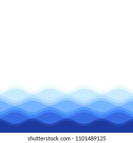 Water waves isolated on white background. For web site, poster,placard,backdrop and surface. Useful for banner and wallpaper. Creative art concept, vector illustration, eps 10