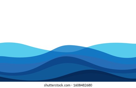 Water waves isolated on white background. For web site, poster,placard,backdrop and surface. Useful for banner and wallpaper. Creative art concept, vector illustration, eps 10