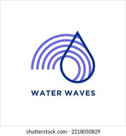 water and waves logo design